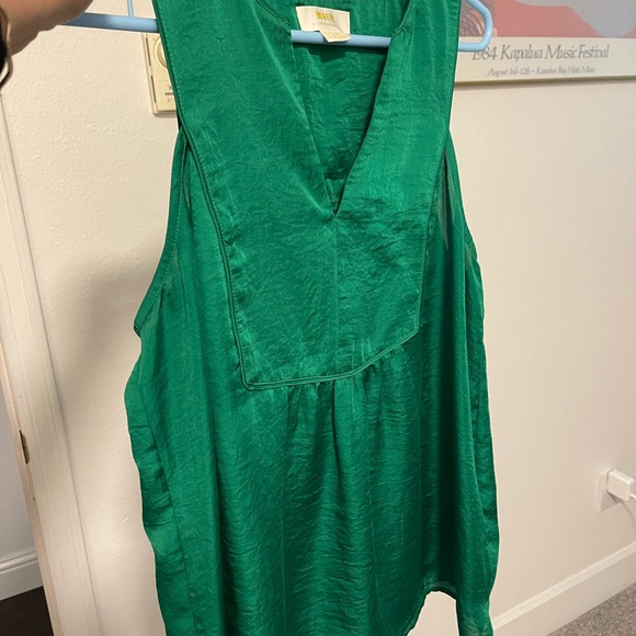 Maeve from Anthropologie Green Weekend Getaway Blouse Sleeveless Top | Size 6 - Picture 2 of 6